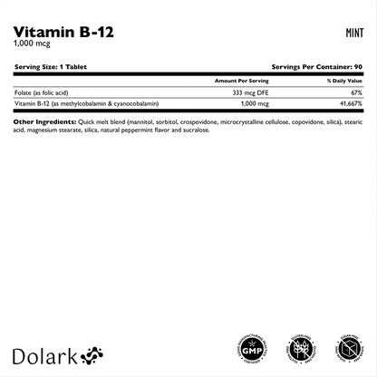 DOLARK Vitamin B-12 1000mcg Quick-Melt