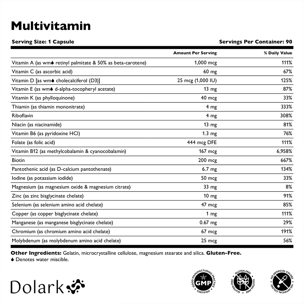 DOLARK Bariatric Multivitamin Capsules, Iron Free