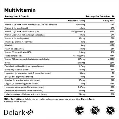 DOLARK Bariatric Multivitamin Capsules, Iron Free